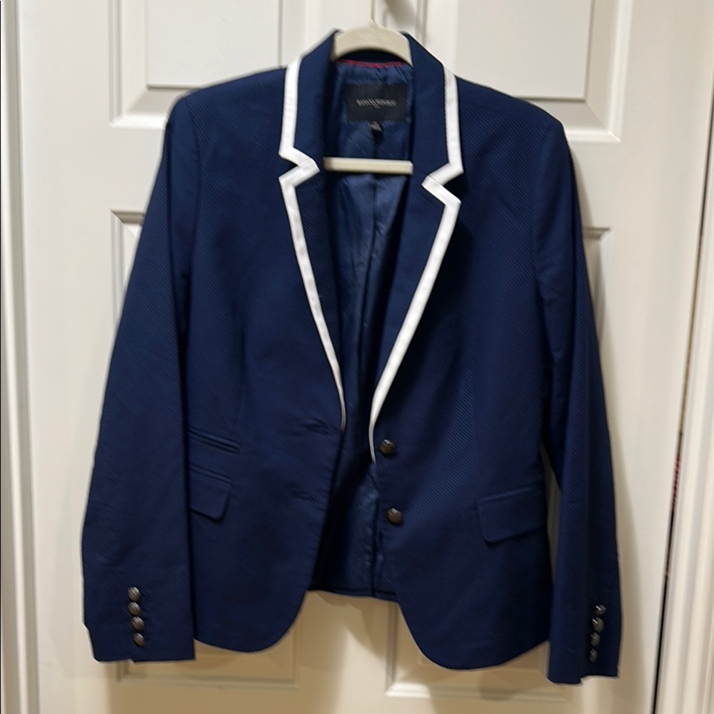 Banana Republic Blue and White Blazer with Modern Fit